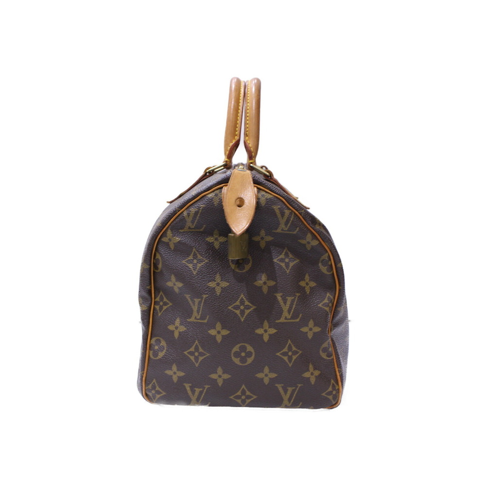 Louis Vuitton Brown Padlock Classic Monogram Speedy Leather Handbag